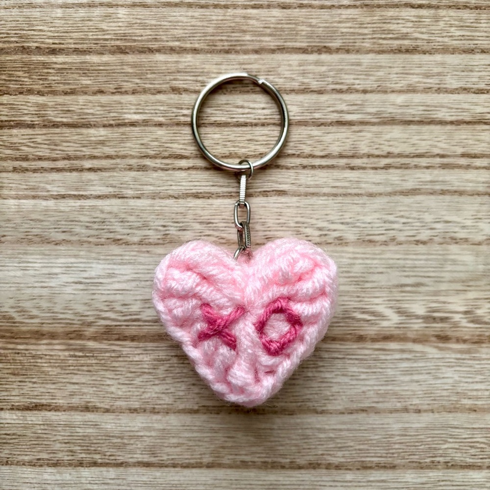 Crochet Pink Sweethearts Candy XO Valentine’s Day Keychain